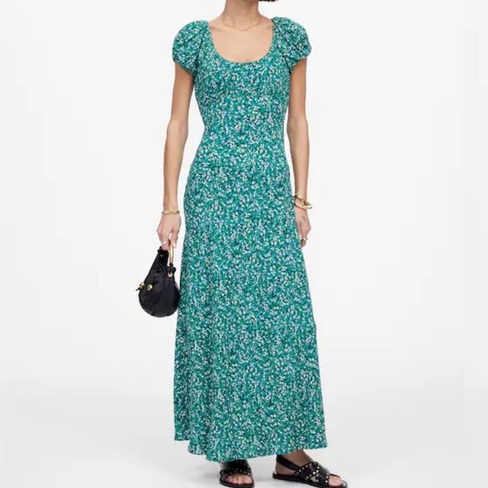 Madewell Ruched Scoopneck Midi Dress in Floral 6 - Picture 9 of 12
